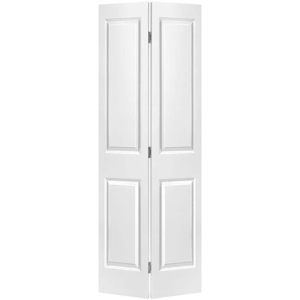 Masonite 36 in. x 80 in. 2 Panel Square Top Hollow-Core Primed White Composite Bi-Fold Door