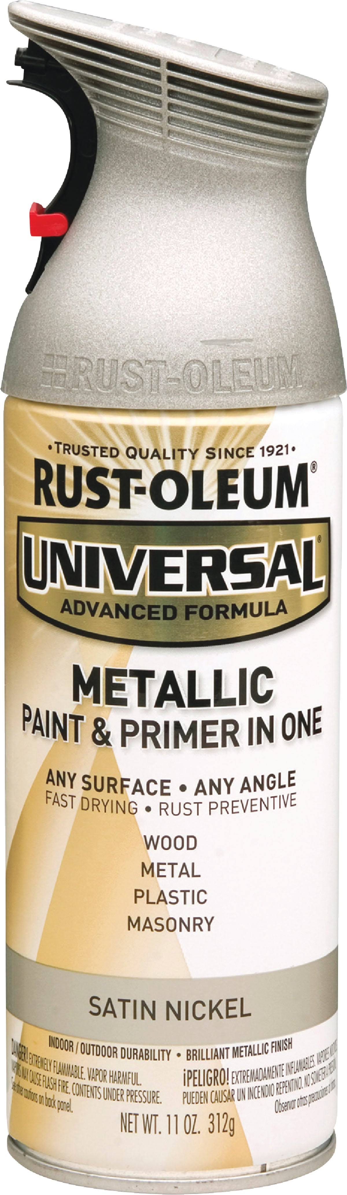 Rust-Oleum 249130 Universal Metallic Spray Paint, Satin Nickel, 11 oz