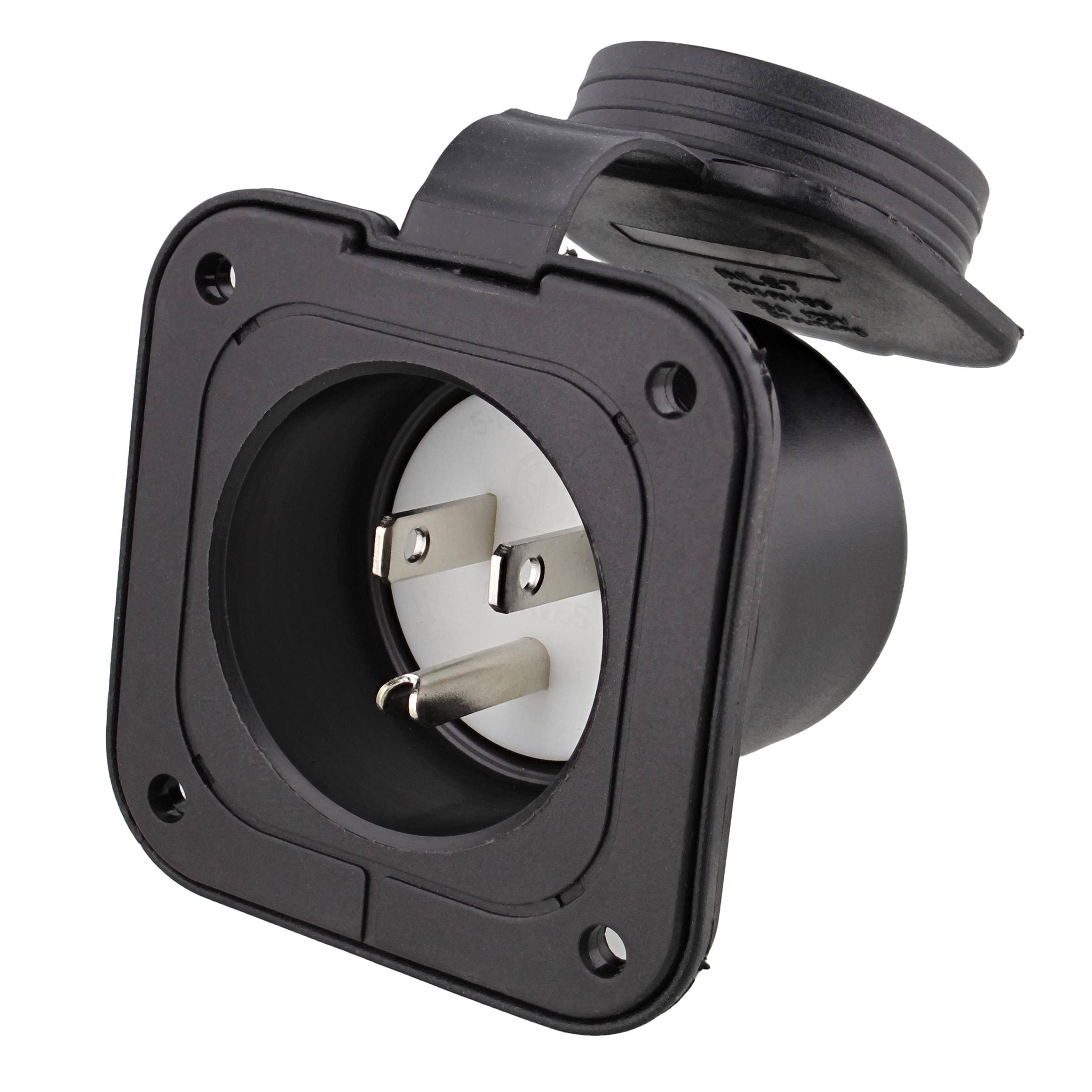 Dumble Power Inlet Port Plug 125 125V 2-Pole 3-Wire AC Port Plug 15A RV Outlet 811990