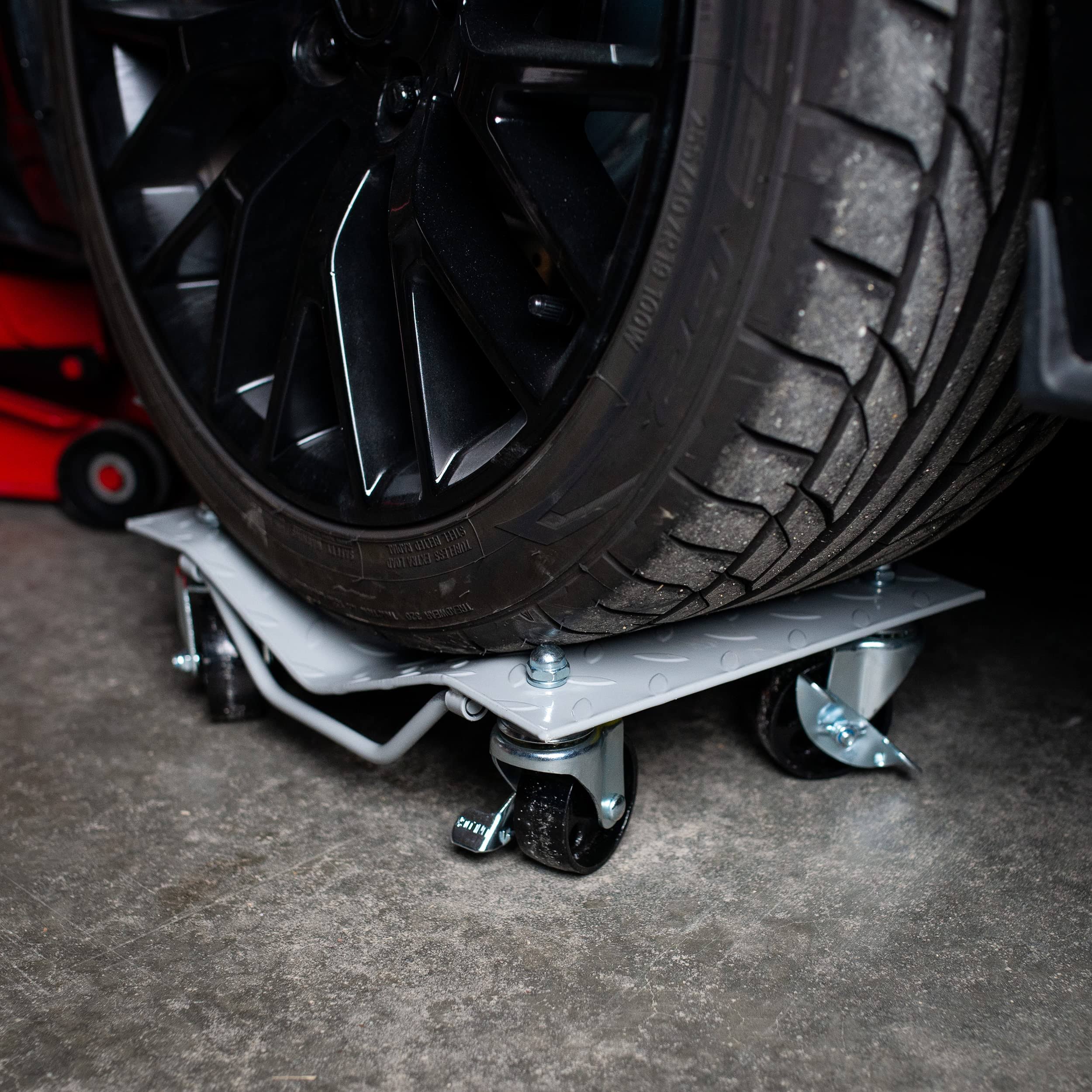 ABN Car Tire Dolly 2-Pack, 2 Wheel Dolly Set- 3,000 lbs Pound Total Capacity