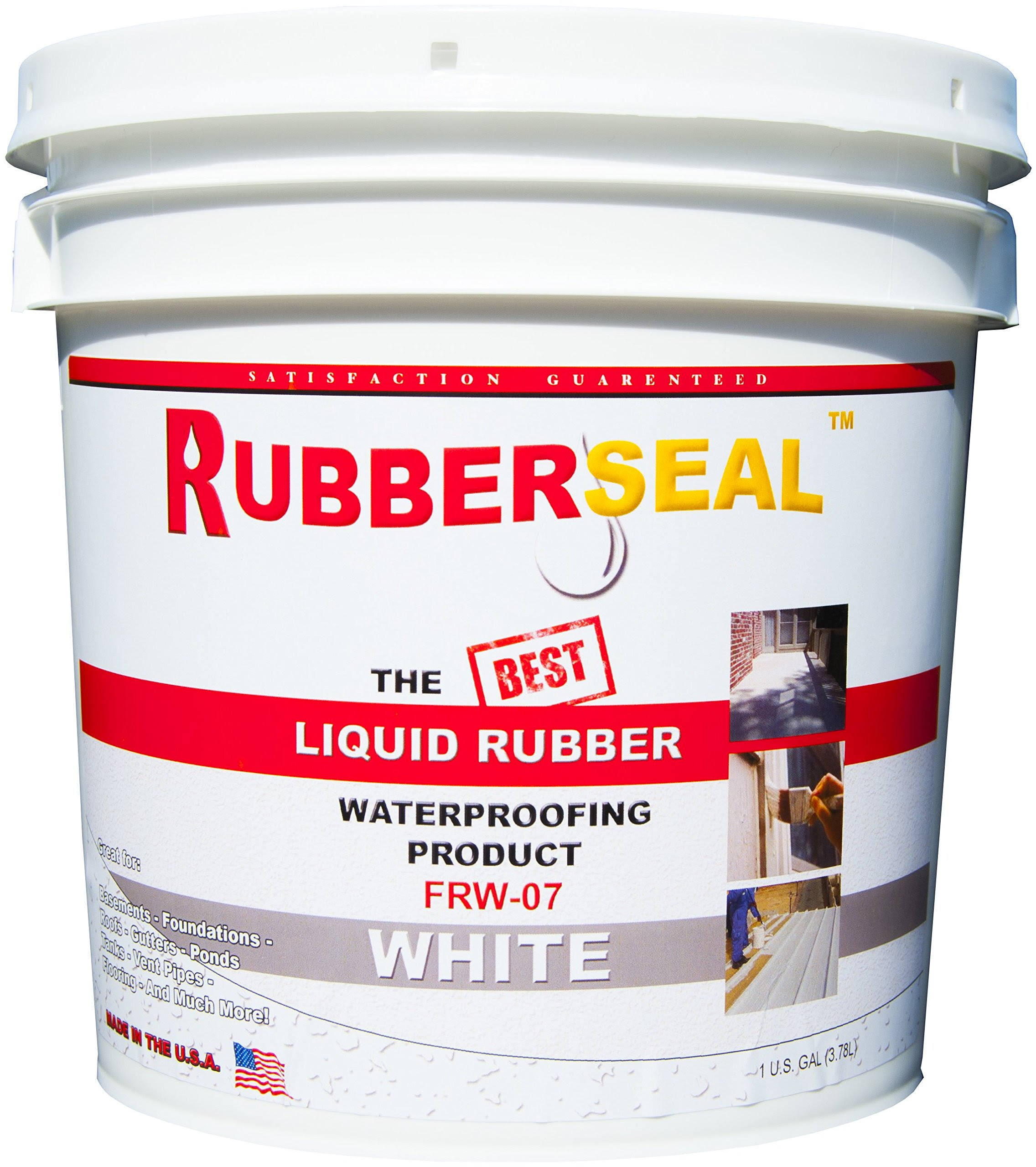 Rubberseal Liquid Rubber Waterproofing and Protective Coating-- Roll on White (1 Gallon)