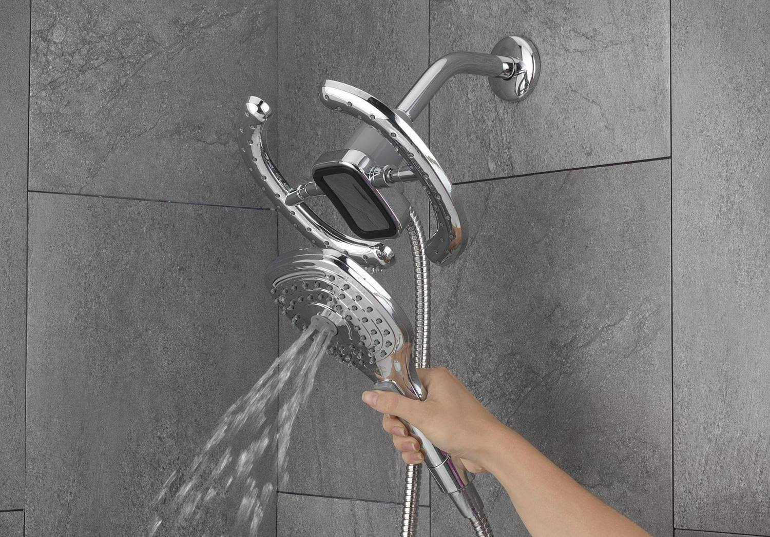 Better Homes & Gardens Chandler 6 Setting Magnetic Combo Shower Head, Chrome, Silver