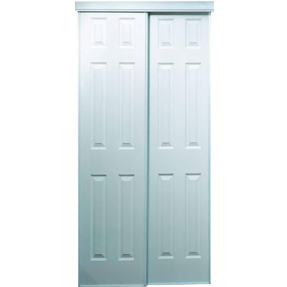 TRUporte 60 in. x 80 in. 106 Series Composite White Interior Sliding Door 340011