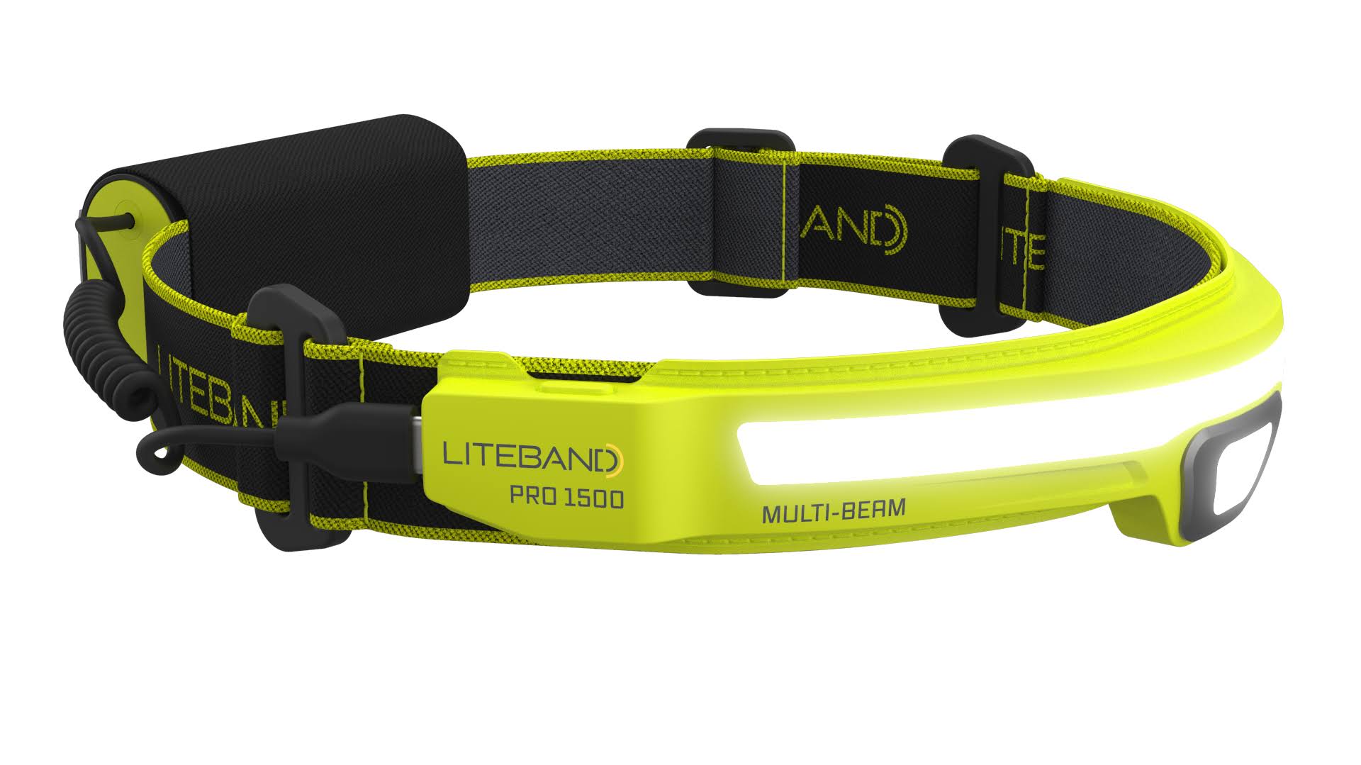Liteband Pro 1500 MB Hi Vis Yellow LED Rechargeable Headlamp- LBP1500MB-L34HV