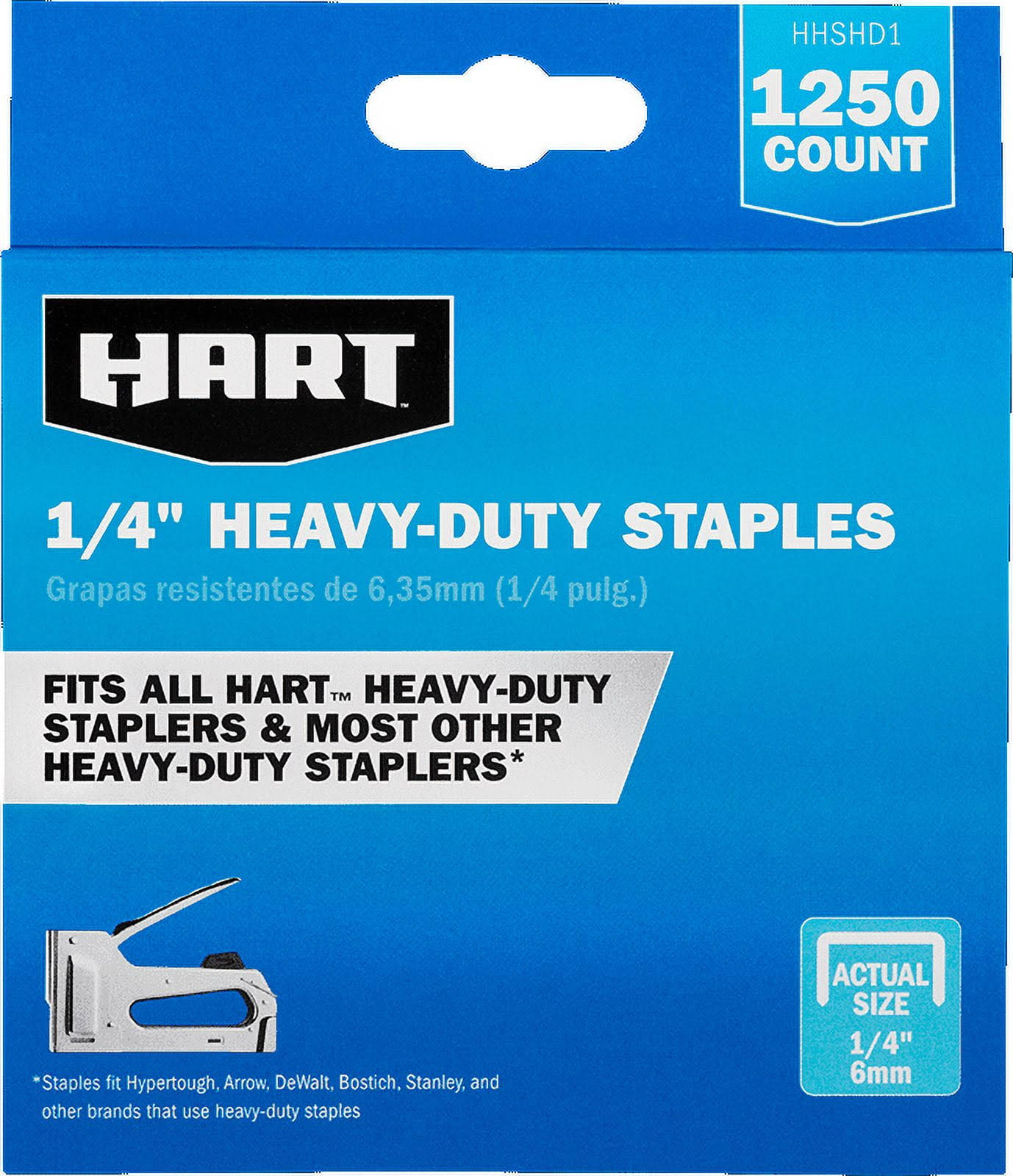 Hart Heavy Duty 1/4 Inches Staples (1,250 Count)