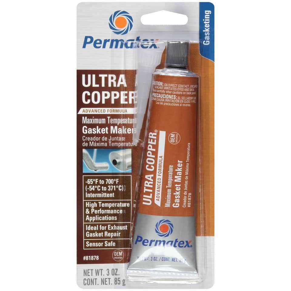 Permatex Ultra Copper Advanced Temperature Gasket Maker, 3 oz.