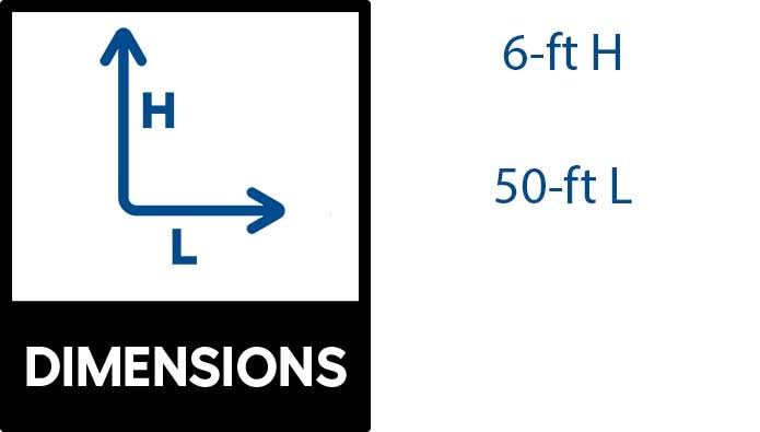 Lowe's 6-ft H x 50-ft W 11.5-Gauge Galvanized Steel Chain Link Fence Fabric with Mesh Size 2.375-in | 57780003