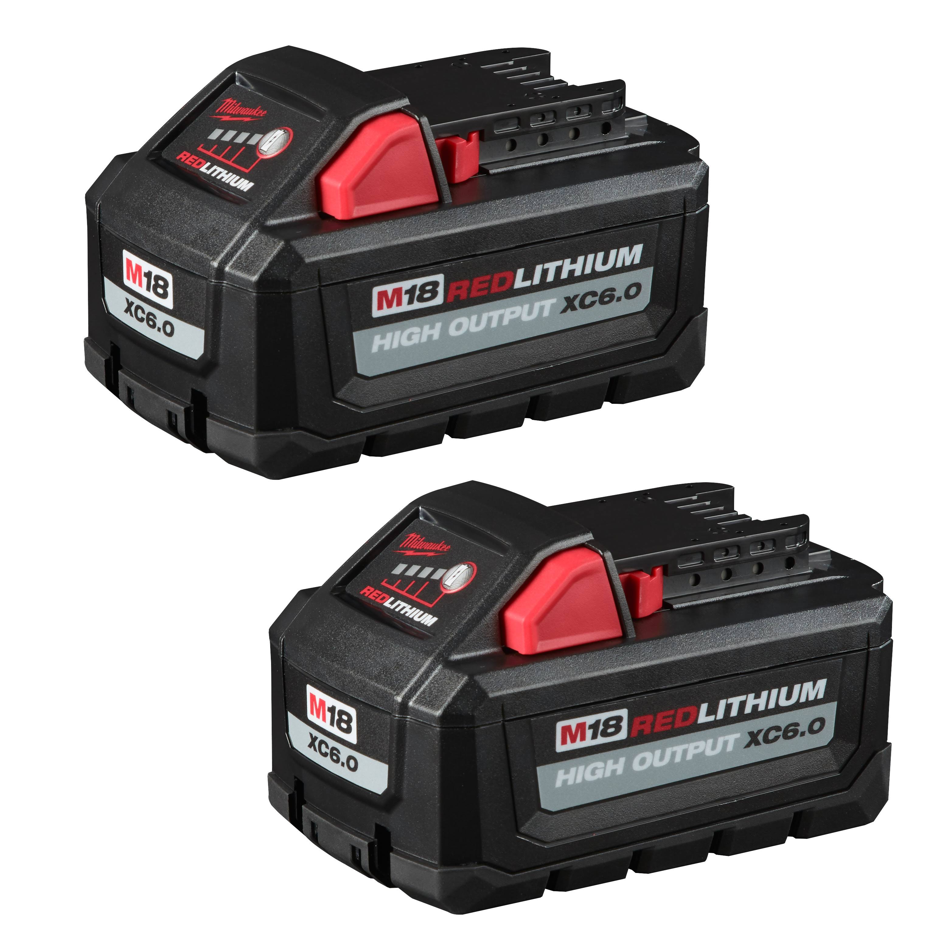 Milwaukee 48-11-1862 M18 REDLITHIUM High Output XC6.0 Battery (2 Pack)