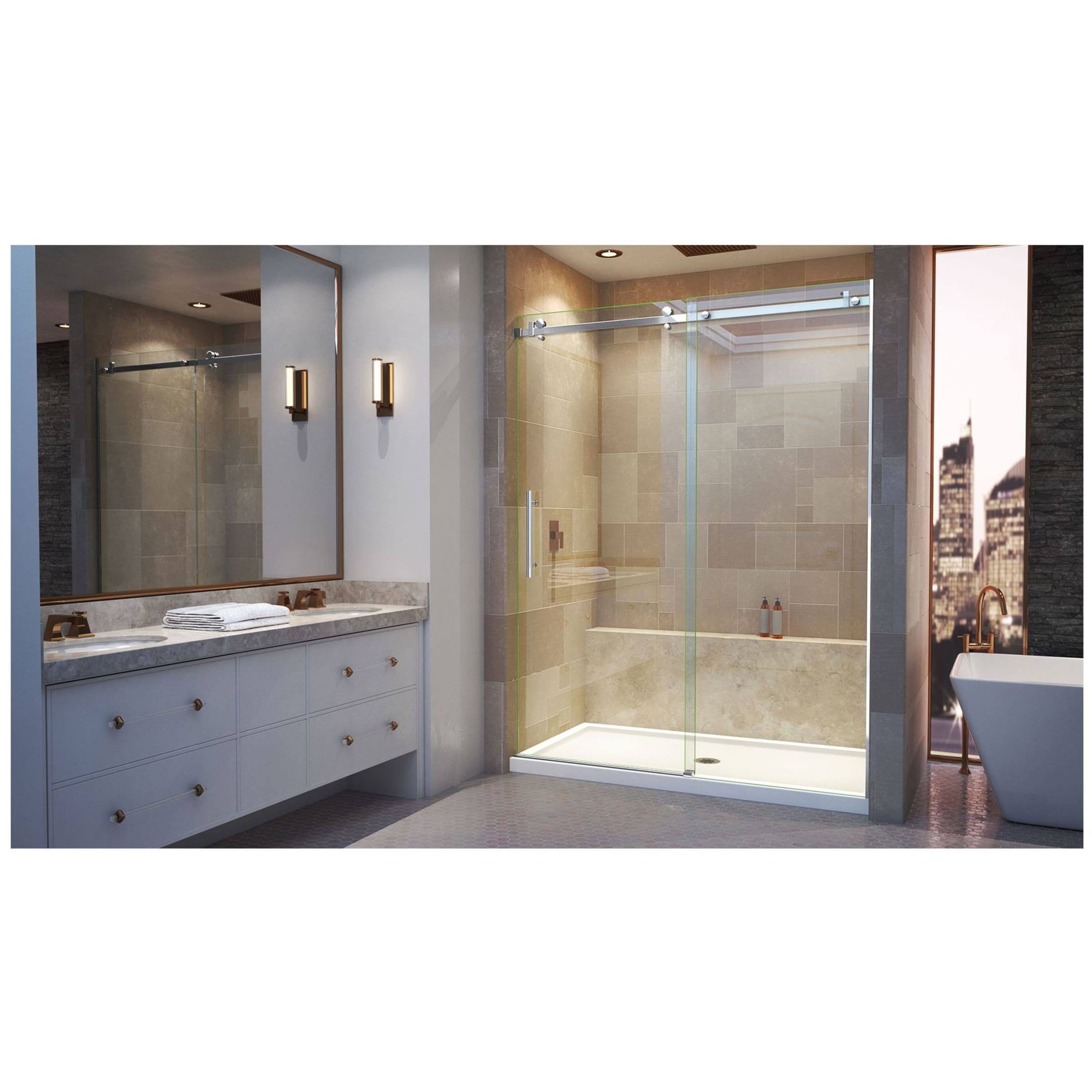 DreamLine SHDR-64607610-09 Enigma Air 56-60 in. W x 76 in. H Frameless Sliding Shower Door in Satin Black