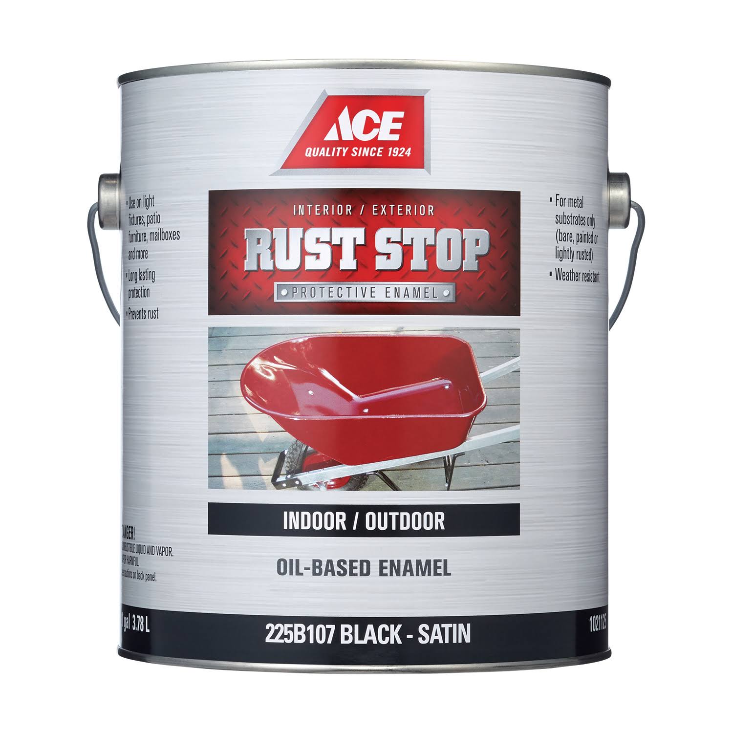 Ace Rust Stop Indoor/Outdoor Satin Black Oil-Based Enamel Paint 1 gal.