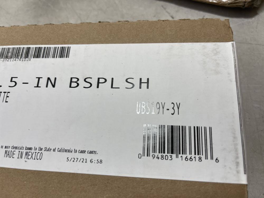 18-1/2 in. Cultured Marble Backsplash in White