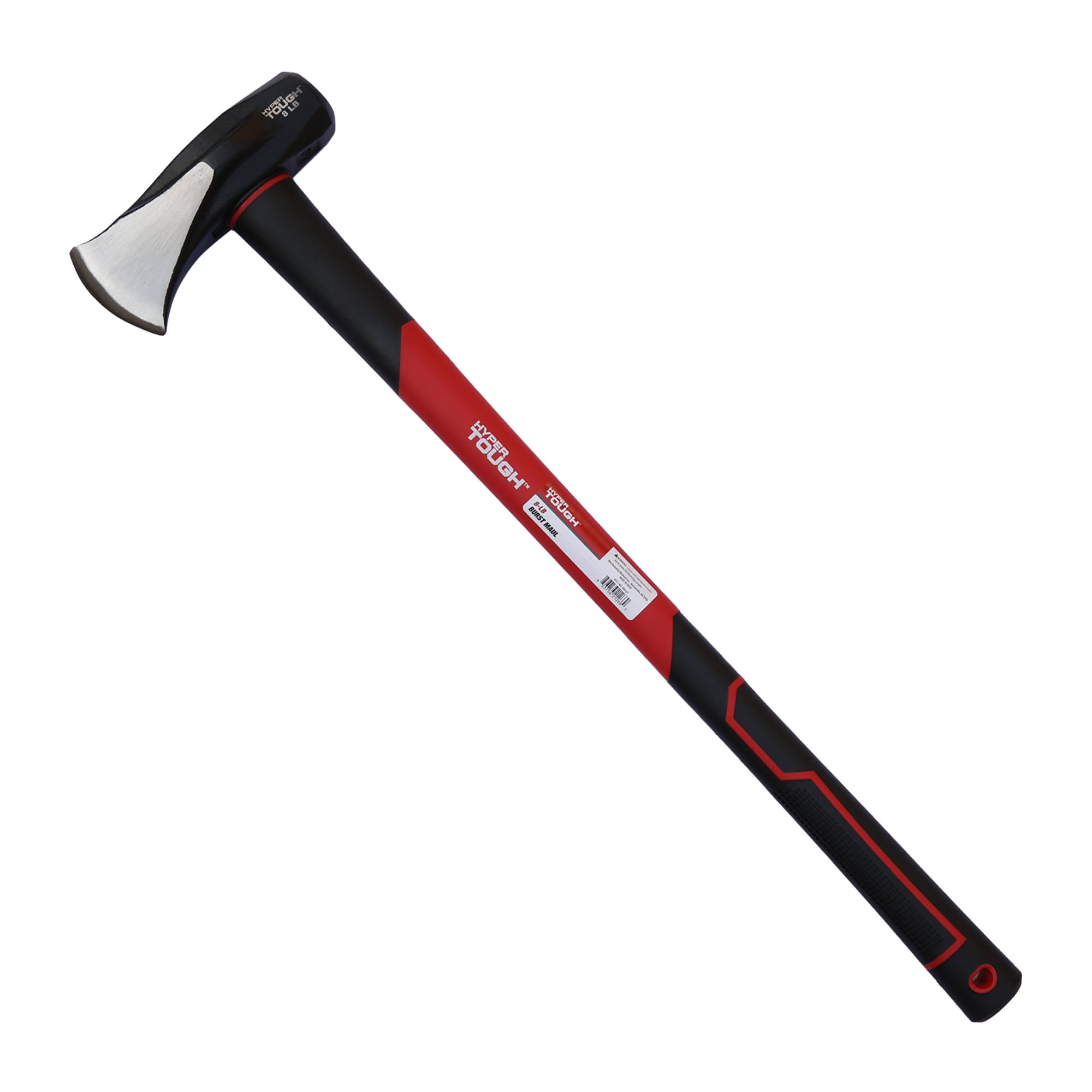 Hyper Tough 8 lb Splitting Burst Axe Maul Double Injection Fiberglass 34 inch Handle