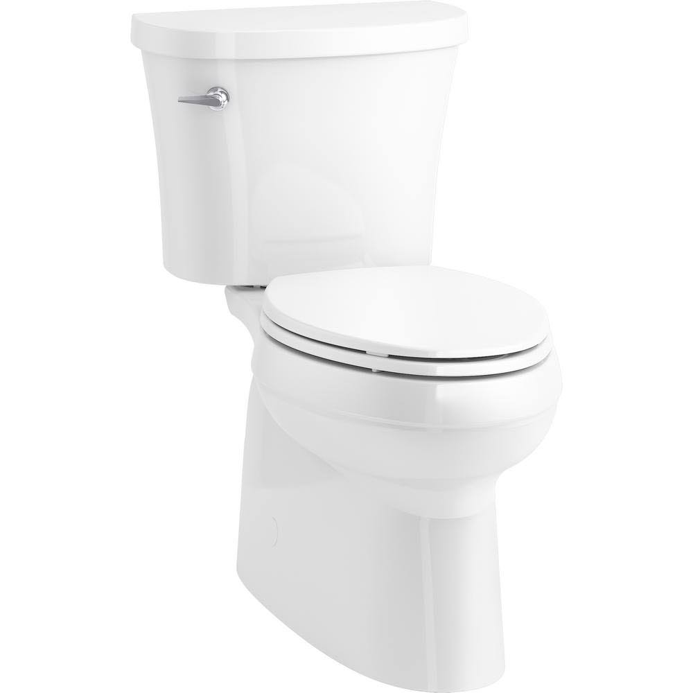Kohler Gleam 2-Piece Chair Height 1.28 GPF Single Flush Elongated Toilet in White, Seat Included (3-pack)