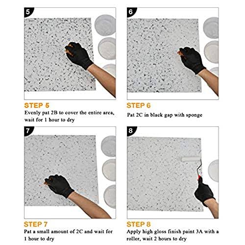 GLAINTE Granite Countertop Paint Kit- White Diamond Counter Top Refinishing Kit for Kitchen Bathroom, 1 Count (Pack of 1)
