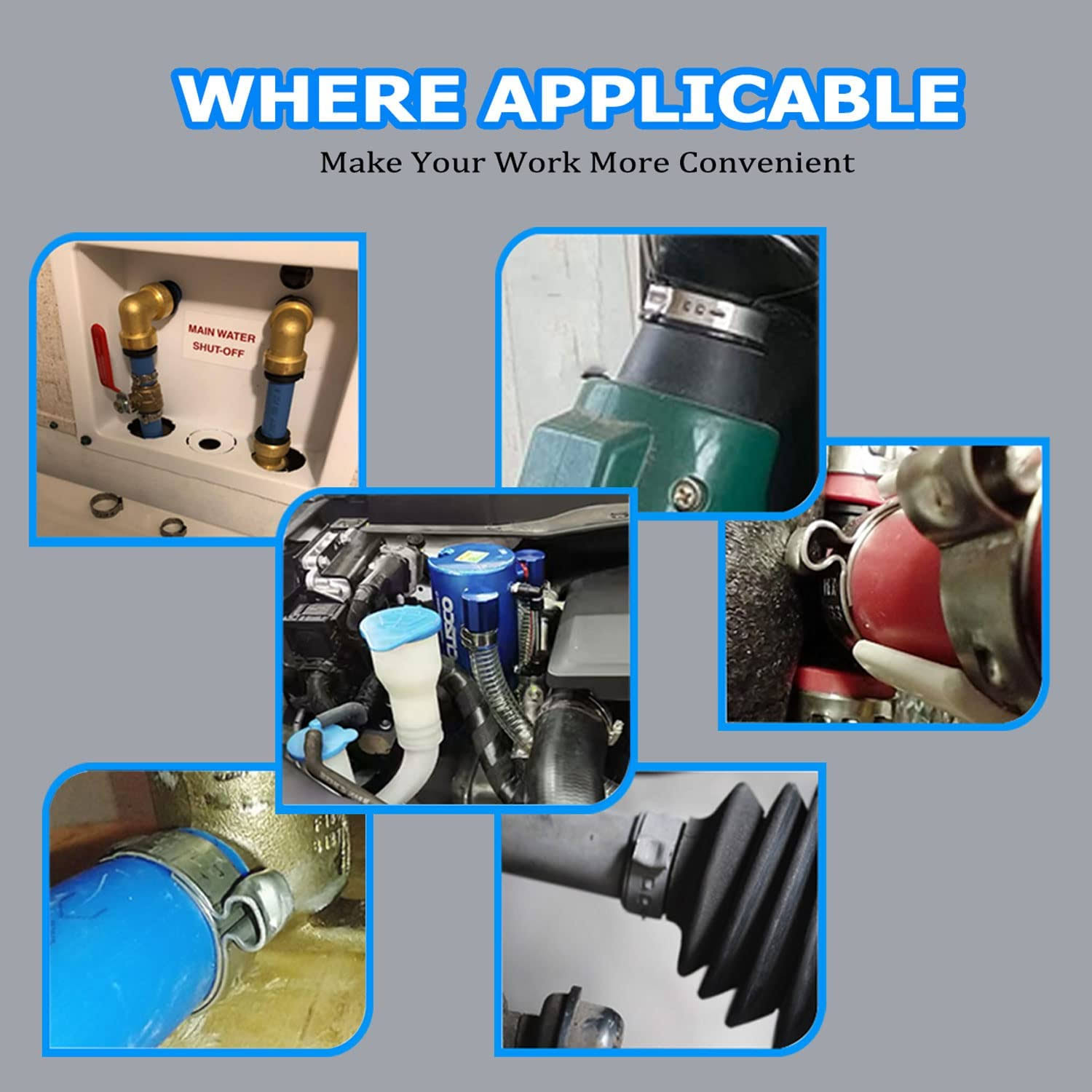 JWGJW PEX Clamp Cinch Tool Crimping Tool Crimper for Stainless Steel Clamps from 3/8