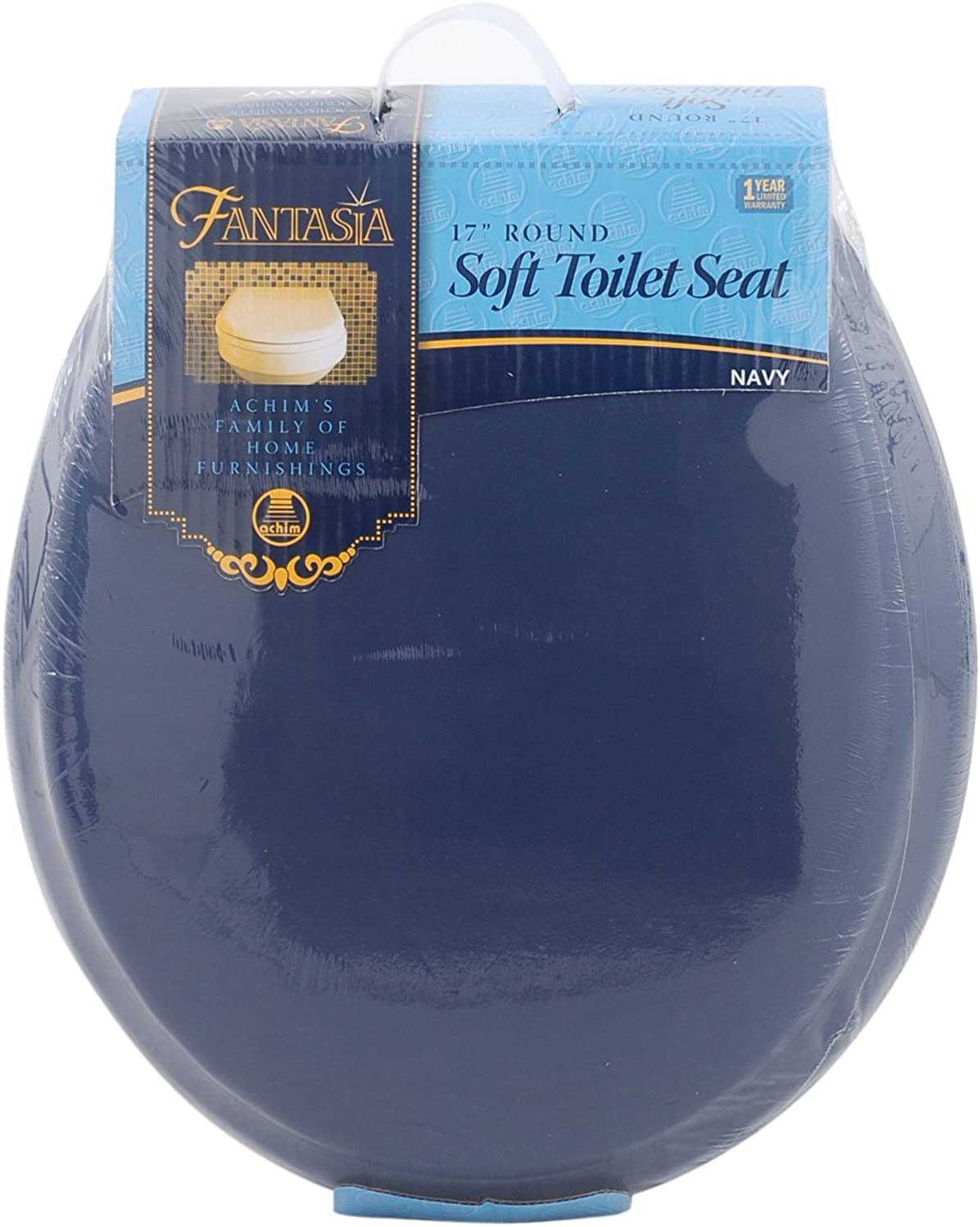 Fantasia Soft Standard Vinyl Toilet Seat, 17 Inches- Navy