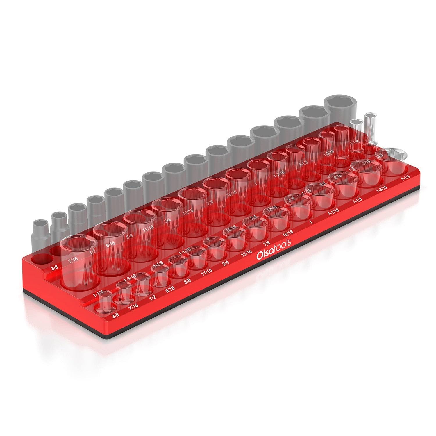 Olsa Tools | 3-Row Magnetic Socket Holder SAE / 3PC- 1/2