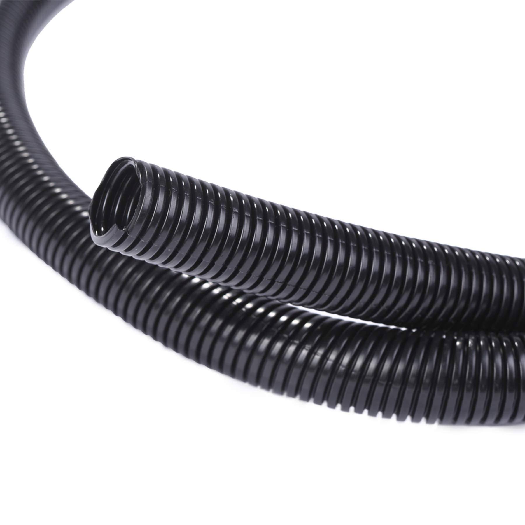 Alex Tech 25ft- 1/4 inch Split Wire Loom Tubing Wire Conduit- Black