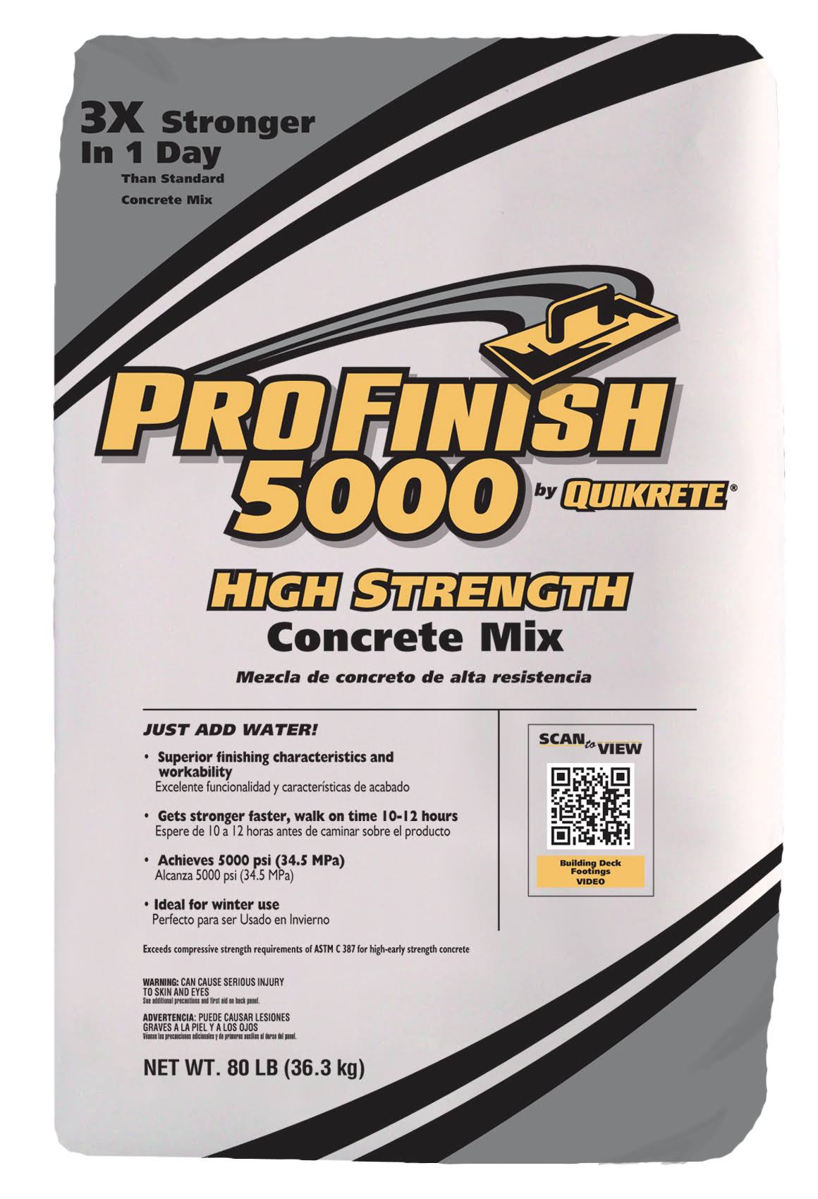 Quikrete ProFinish 5000 80-lb High Strength Concrete Mix 100785