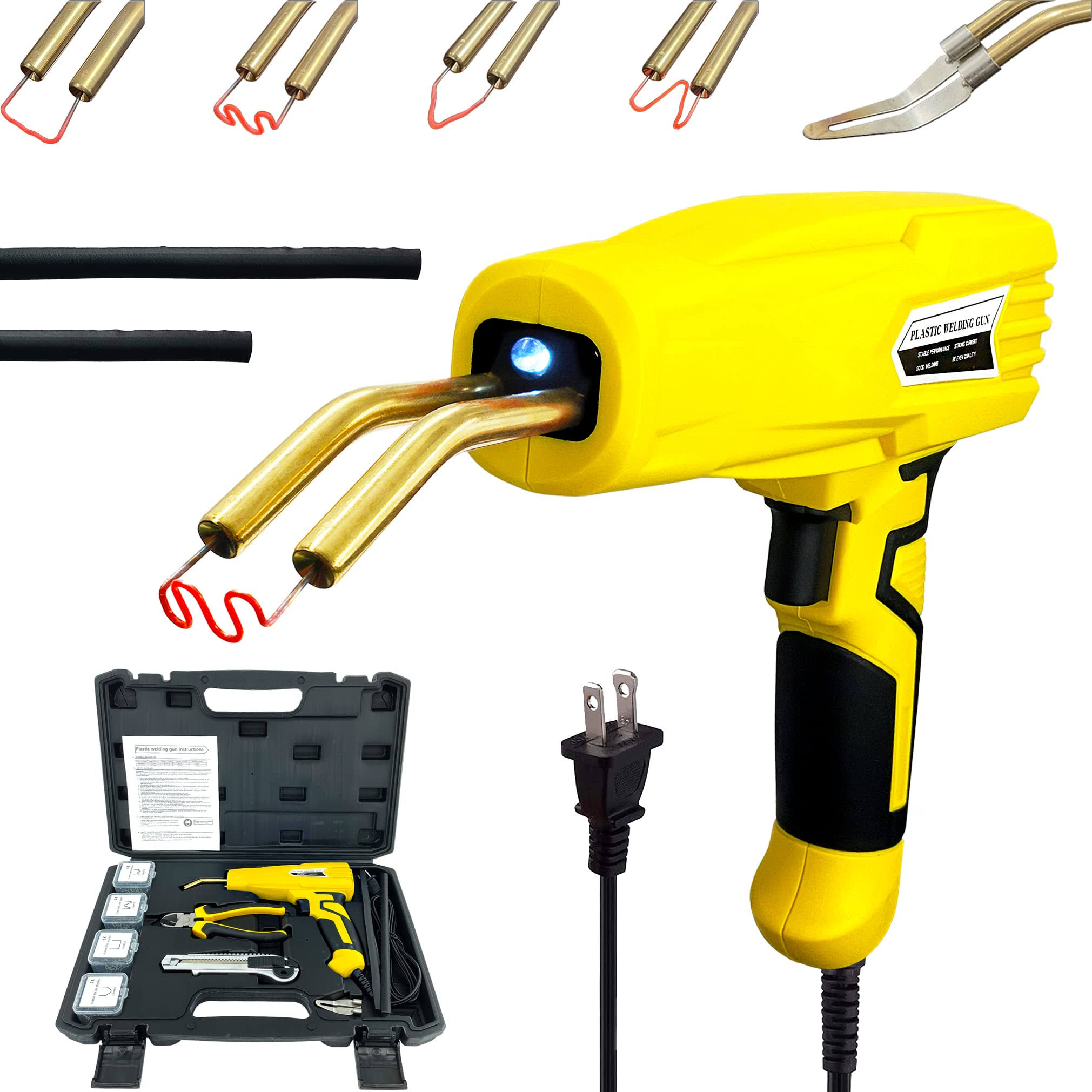 Allturn Upgraded Plastic Welder,plastic Welding Kit,Hot Stapler Kit,400PCS Staples, Plastic Welder Gun (Yellow) Patent Number D970324.