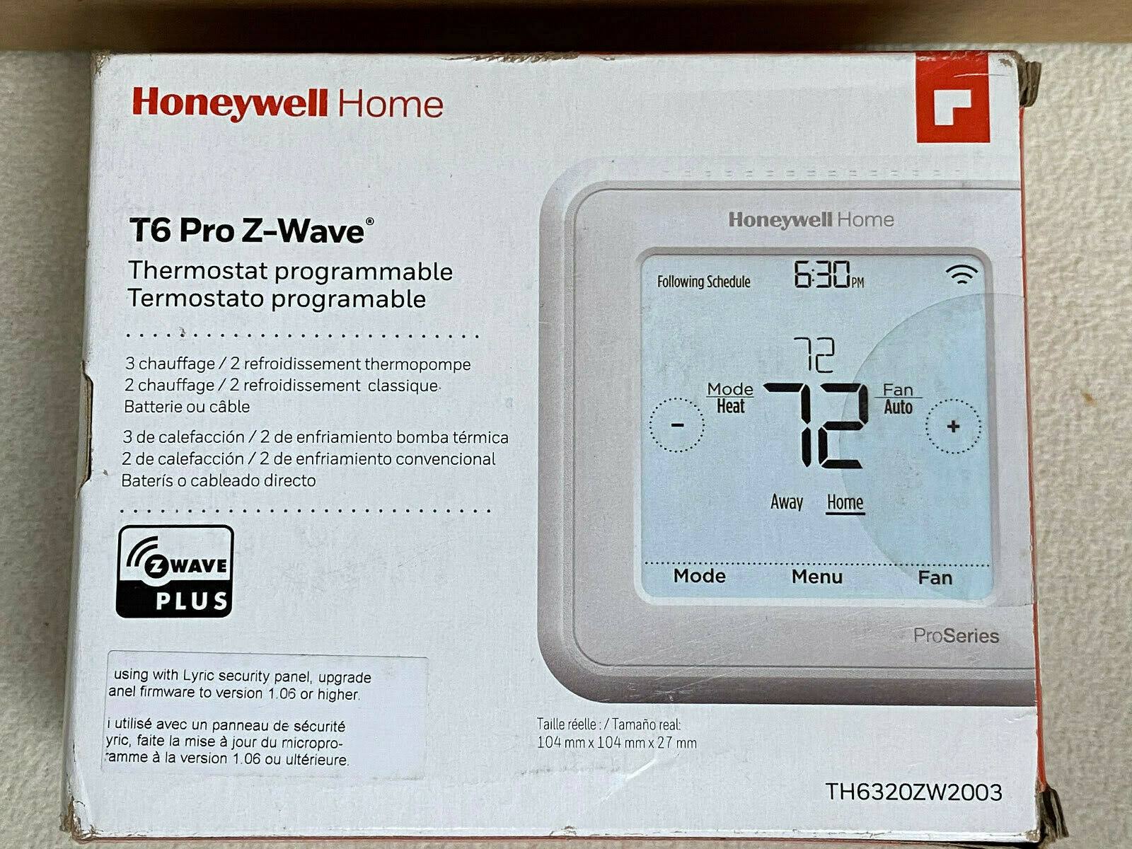 Honeywell TH6320ZW2003 Z-Wave T6 Pro Programmable Thermostat