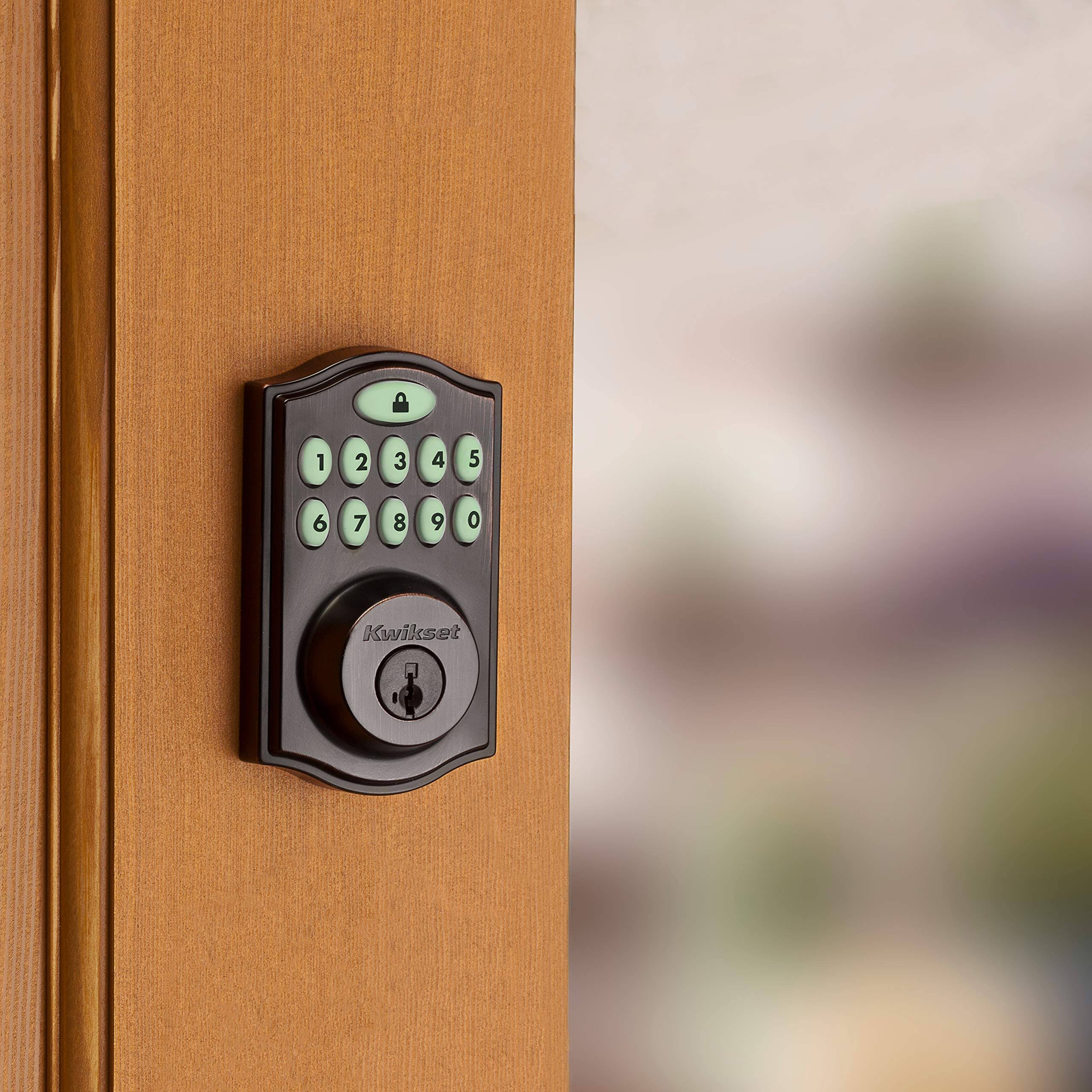 Kwikset SmartCode 914 Zigbee 3.0 Venetian Bronze Single Cylinder Electronic Deadbolt Featuring SmartKey Security