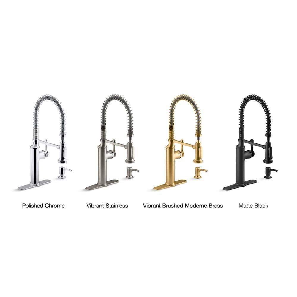 Kohler Sous Pro-Style Single Handle Pull Down Sprayer Kitchen Faucet in Matte Black