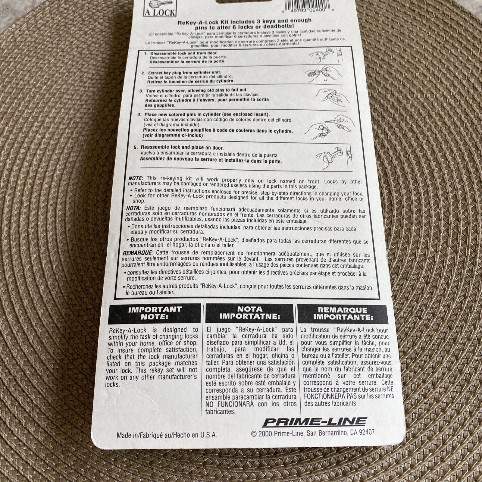 Prime-Line Re-Keying Kit (E 2400)