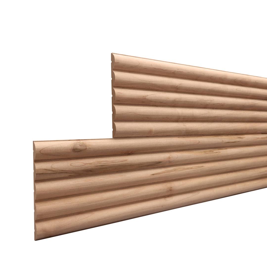 Ornamental Mouldings 5 in. x 0.438 in. x 96 in. Ambrosia Wood Large Bead Panel MOULDING, Brown