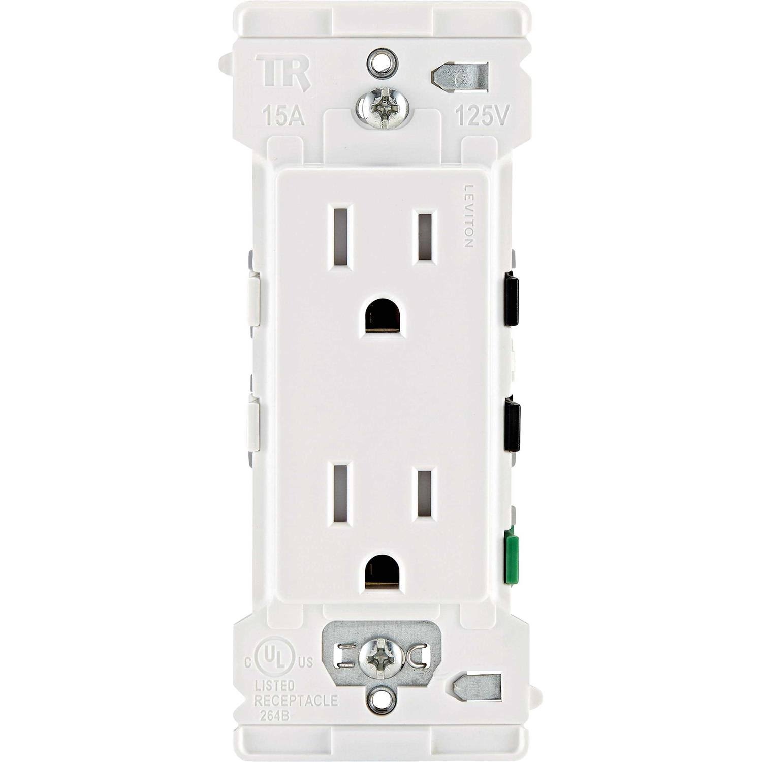 Leviton Decora Edge 15 Amp Tamper-Resistant Duplex Outlet, 10-Pack, White