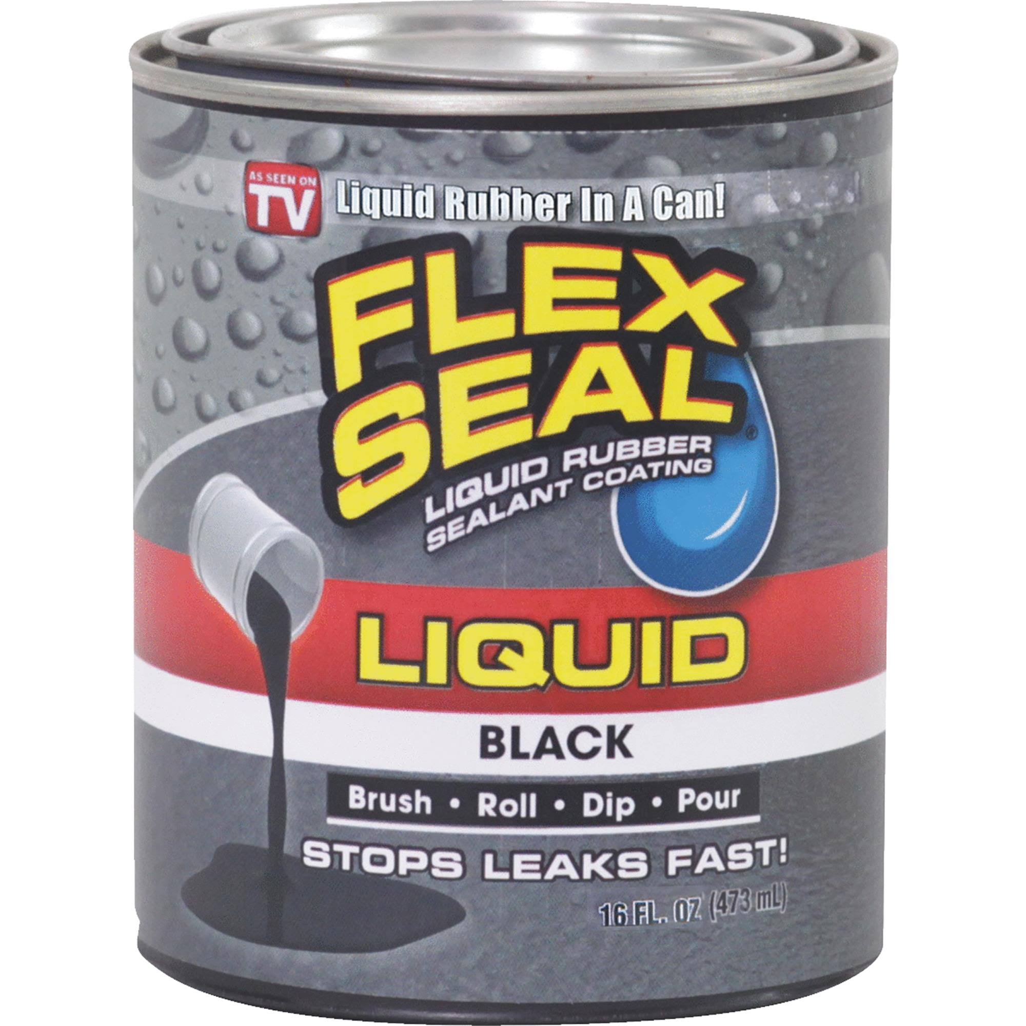Flex Seal Sealant Coating, Black, Liquid Rubber- 16 fl oz