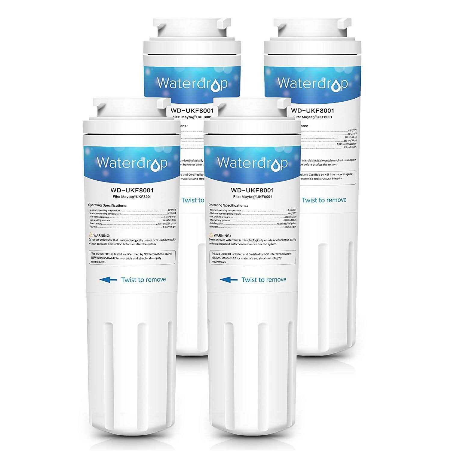 Waterdrop Ukf8001 Refrigerator Water Filter Replacement for Maytag Ukf8001 Ukf8001axx UKF8001P Whirlpool 4396395 469006 EDR4RXD1