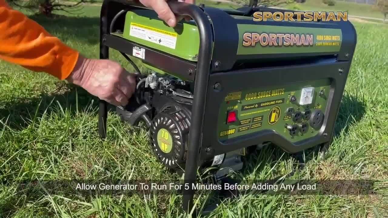 Sportsman 4,000-Watt/3,500-Watt Recoil Start Gasoline Powered Portable Generator with RV Outlet, Co Detector and Auto-Shutoff