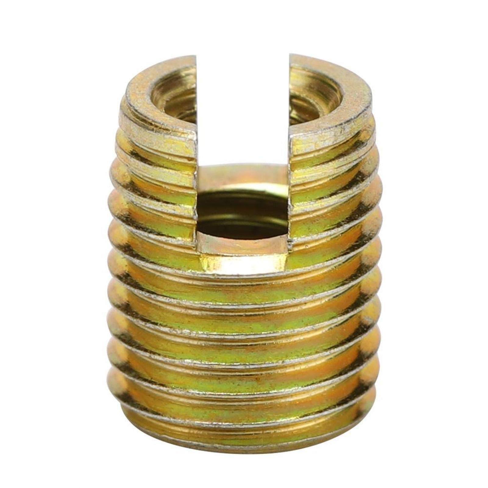 Self Tapping Thread Inserts, 20pcs 302 Carbon Steel Thread Repair Inserts for Automotive Rail Vehicle Industry(Inner M6*1.0 Outer M10*1.5: 14mm /