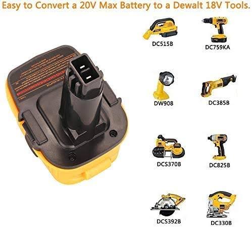Replacement DCA1820 Battery Adapter Compatible with DeWalt 18V Tools (1 Pack)