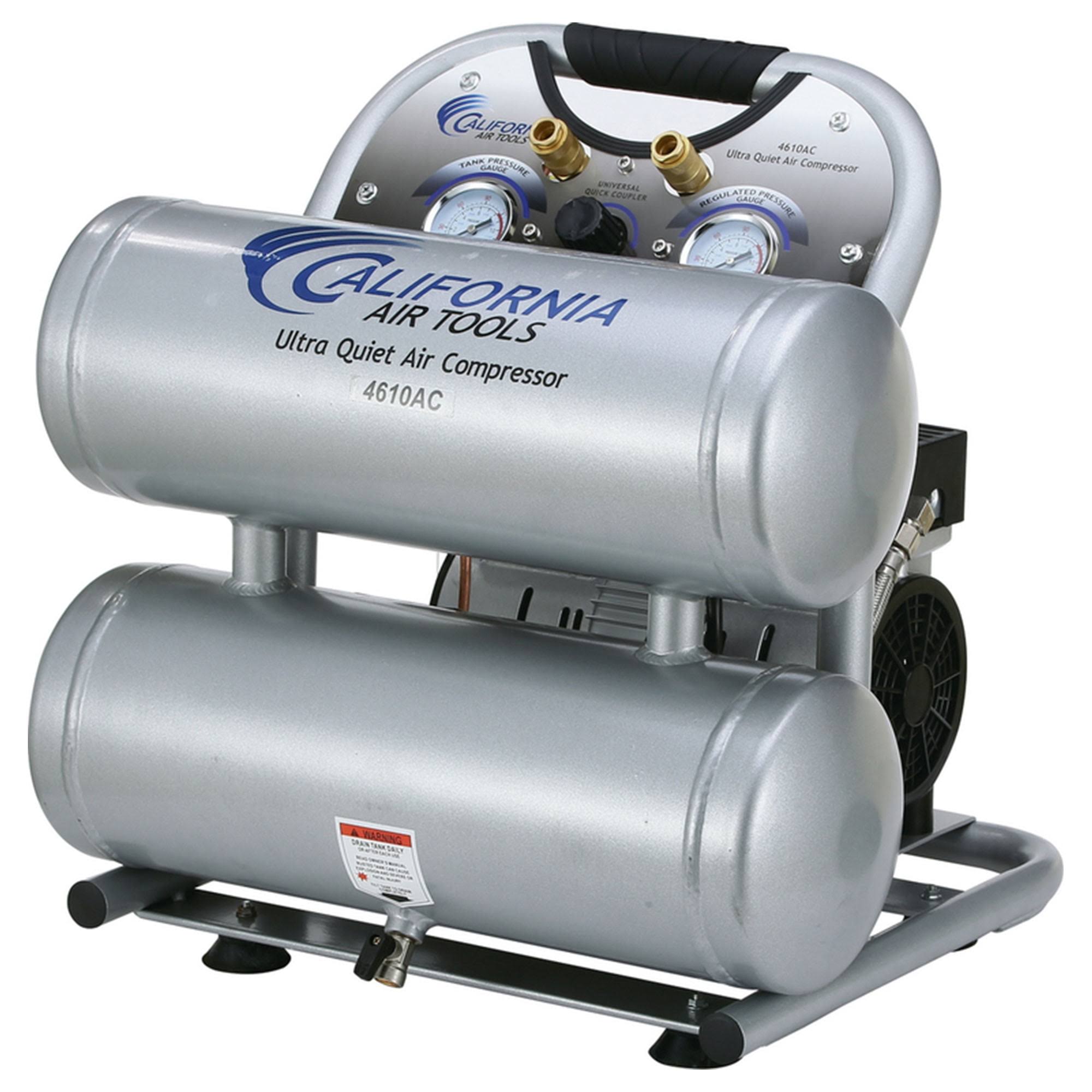 California Air Tools 4610AC Ultra Quiet & Oil-Free 1.0 HP, 4.6 gal. Aluminum Twin Tank Air Compressor