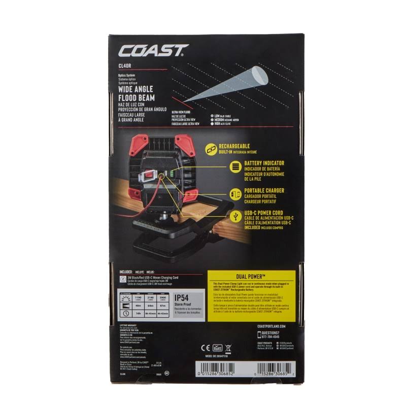 Coast 30685 CL40R Rechargeable Clamp Work Light