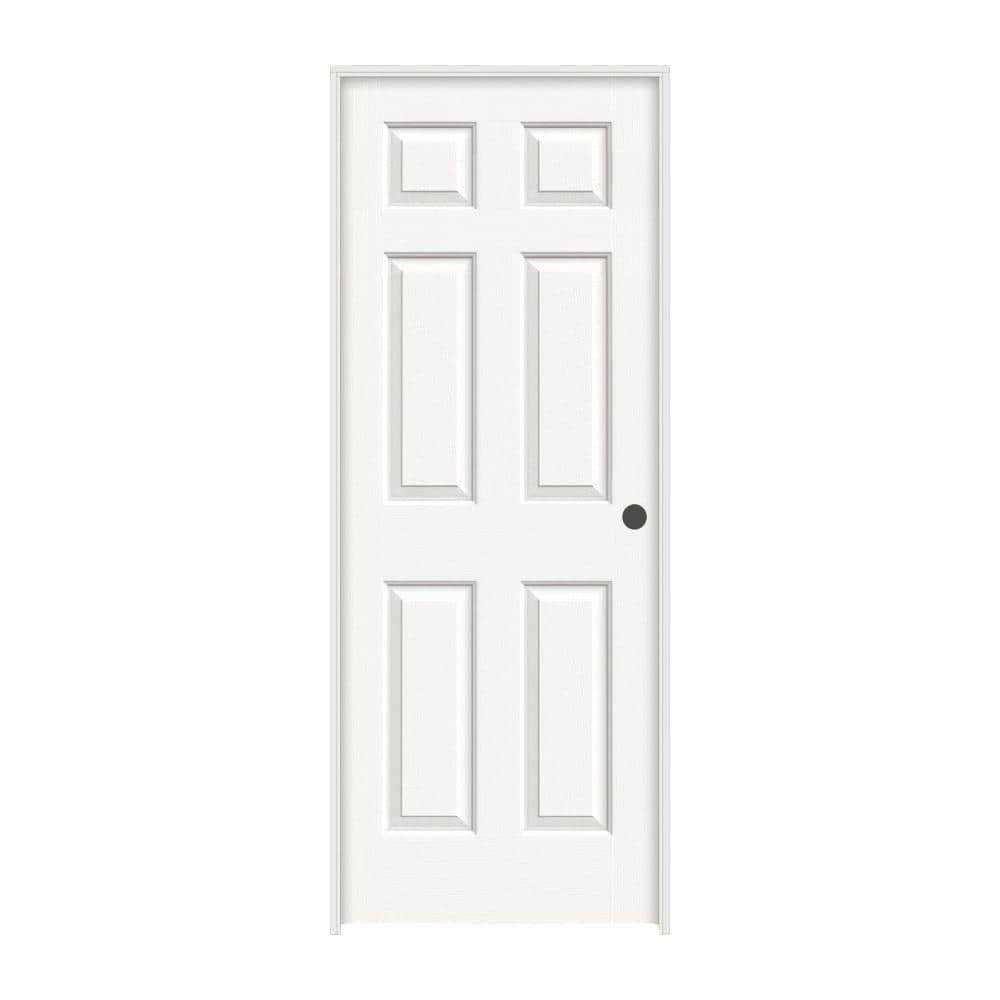 JELD-WEN 28 in. x 80 in. Colonist White Painted Left-Hand Textured Molded Composite Single Prehung Interior Door