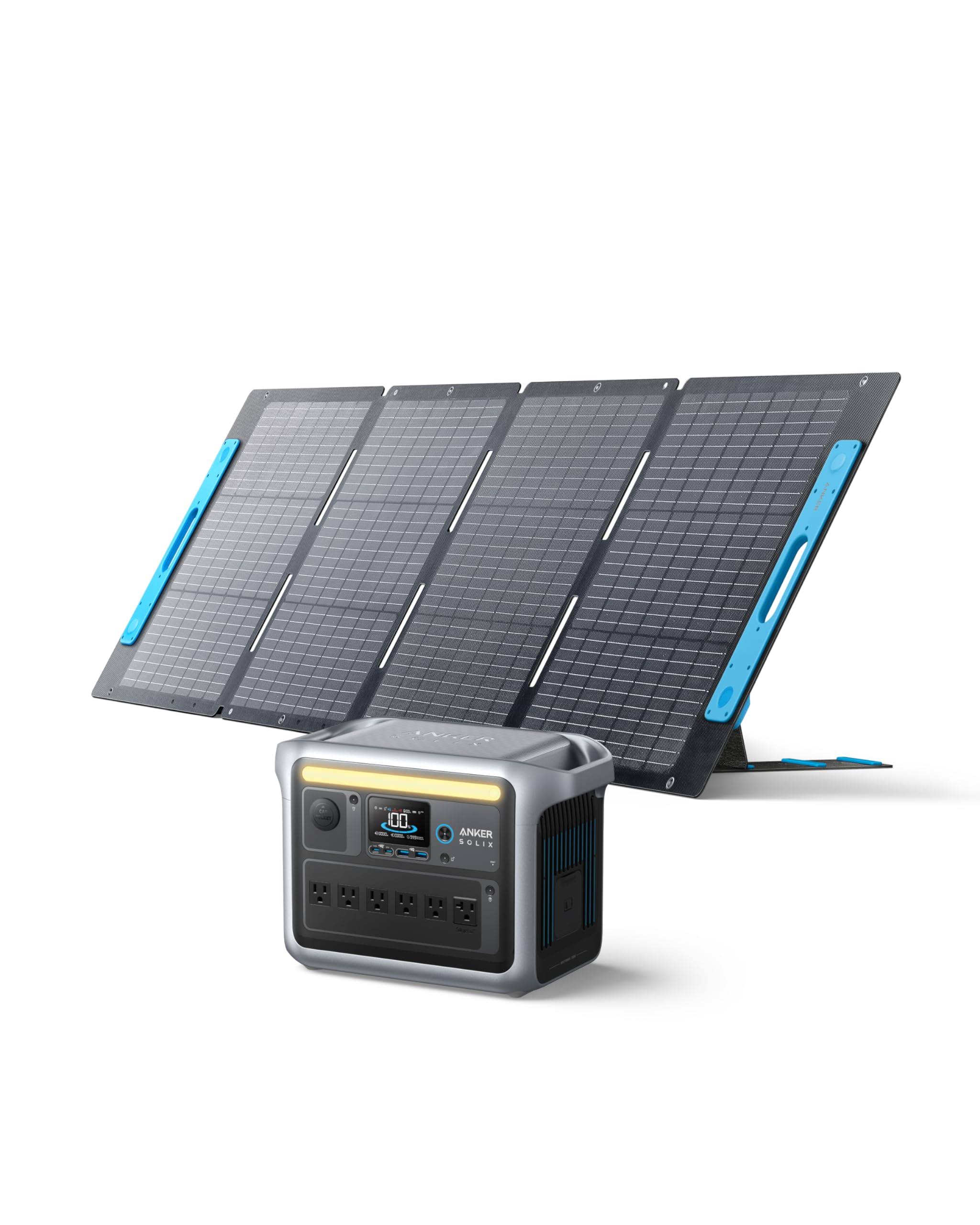 Anker SOLIX C1000 Portable Power Station with 200W Solar Panel, 1800W Solar Generator