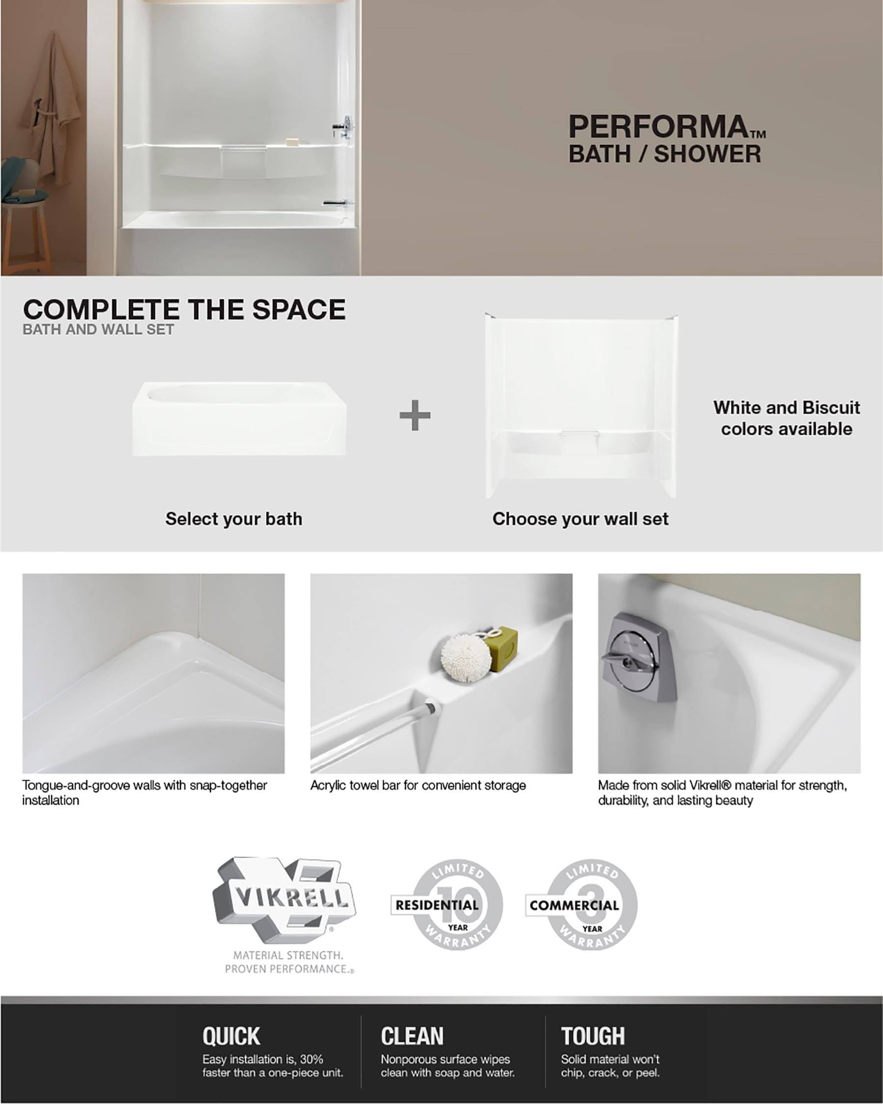 Sterling by Kohler K-71341810-0 Performa 2 60