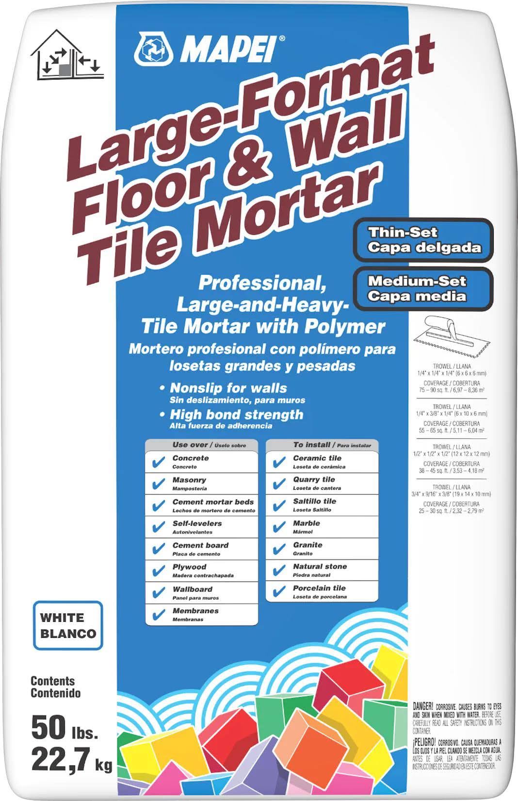Mapei Large-Format Floor and Wall 50-lb White Thinset/Medium Bed Tile Mortar | 2184223