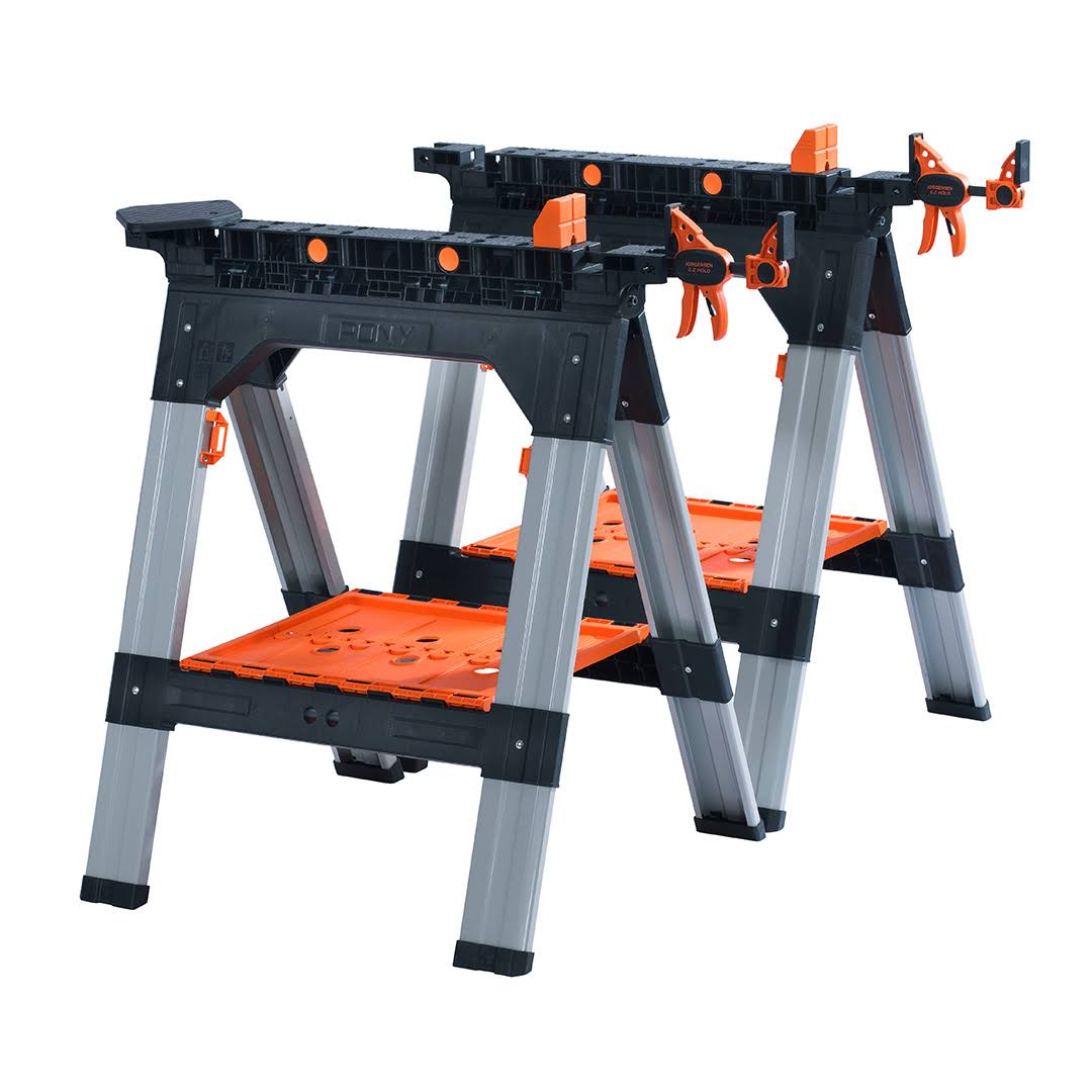 Pony 2-Pack 27-in W x 34.6-in H Plastic/Steel Saw Horse (1200-lb Capacity)