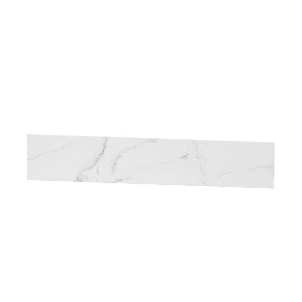 Home Decorators Collection 21.25 in. Engineered Marble Sidesplash in Calacatta White, White/Polish TH0425