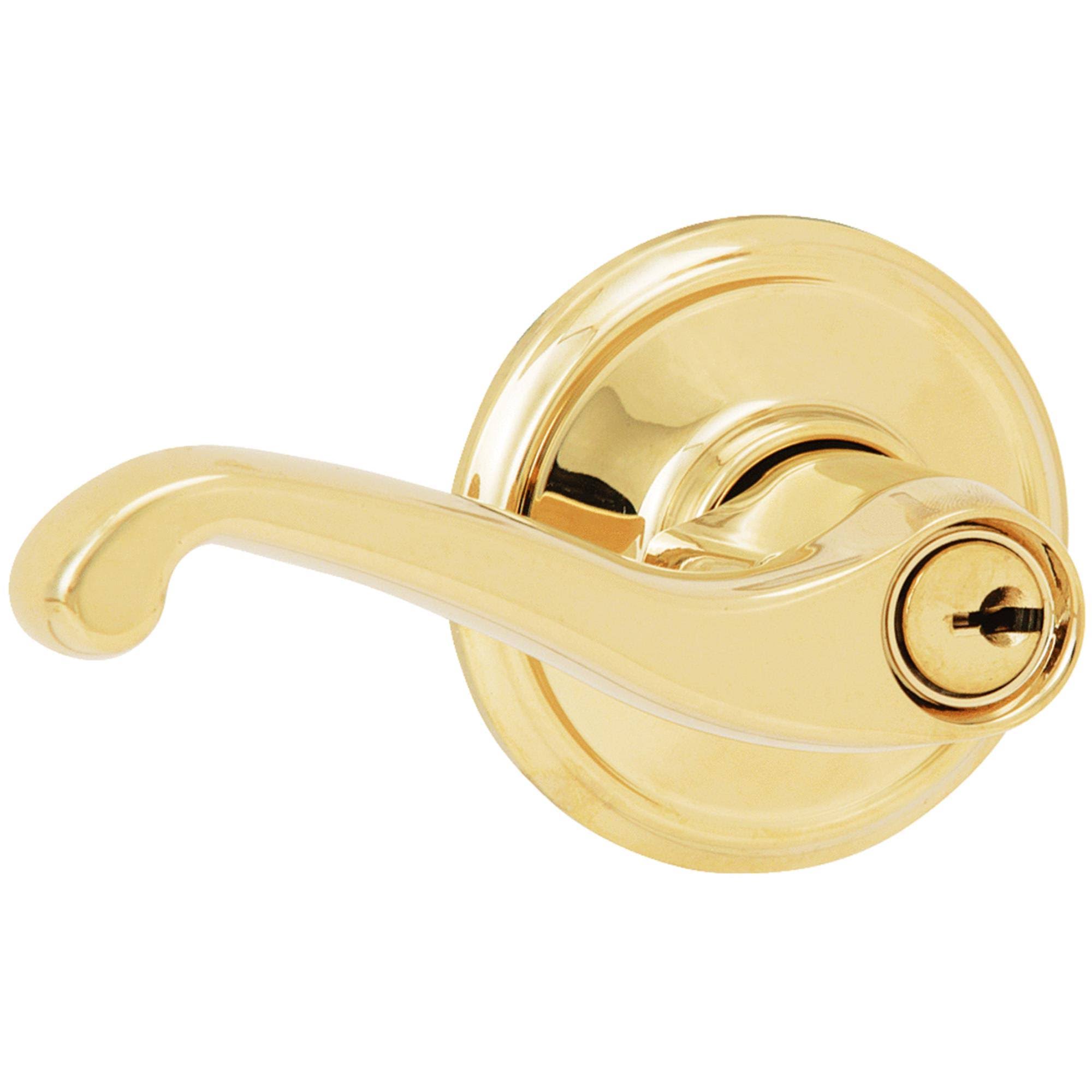 Schlage F51VFLA505 Flair Entry Lever Bright Brass