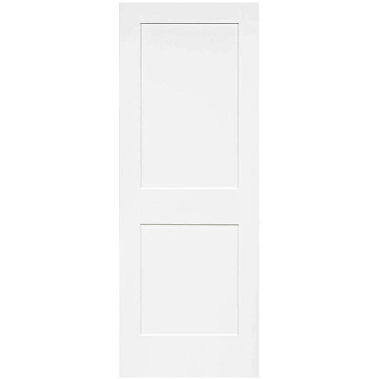 Kimberly Bay 18 in. x 80 in. White 2-Panel Shaker Solid Core Pine Interior Door Slab