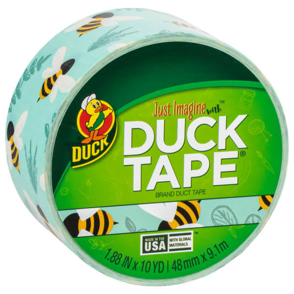 Duck Brand Printed Duct Tape, Botanical Bees, 1.88 Inches x 10 yds