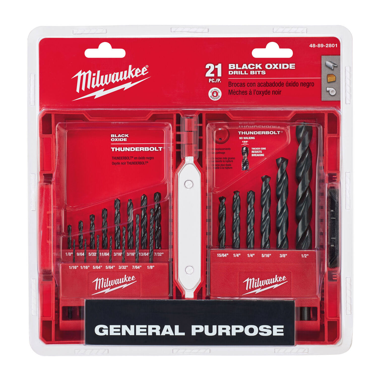 Milwaukee 48-89-2801- 21 Piece Thunderbolt Black Oxide Drill Bit Set