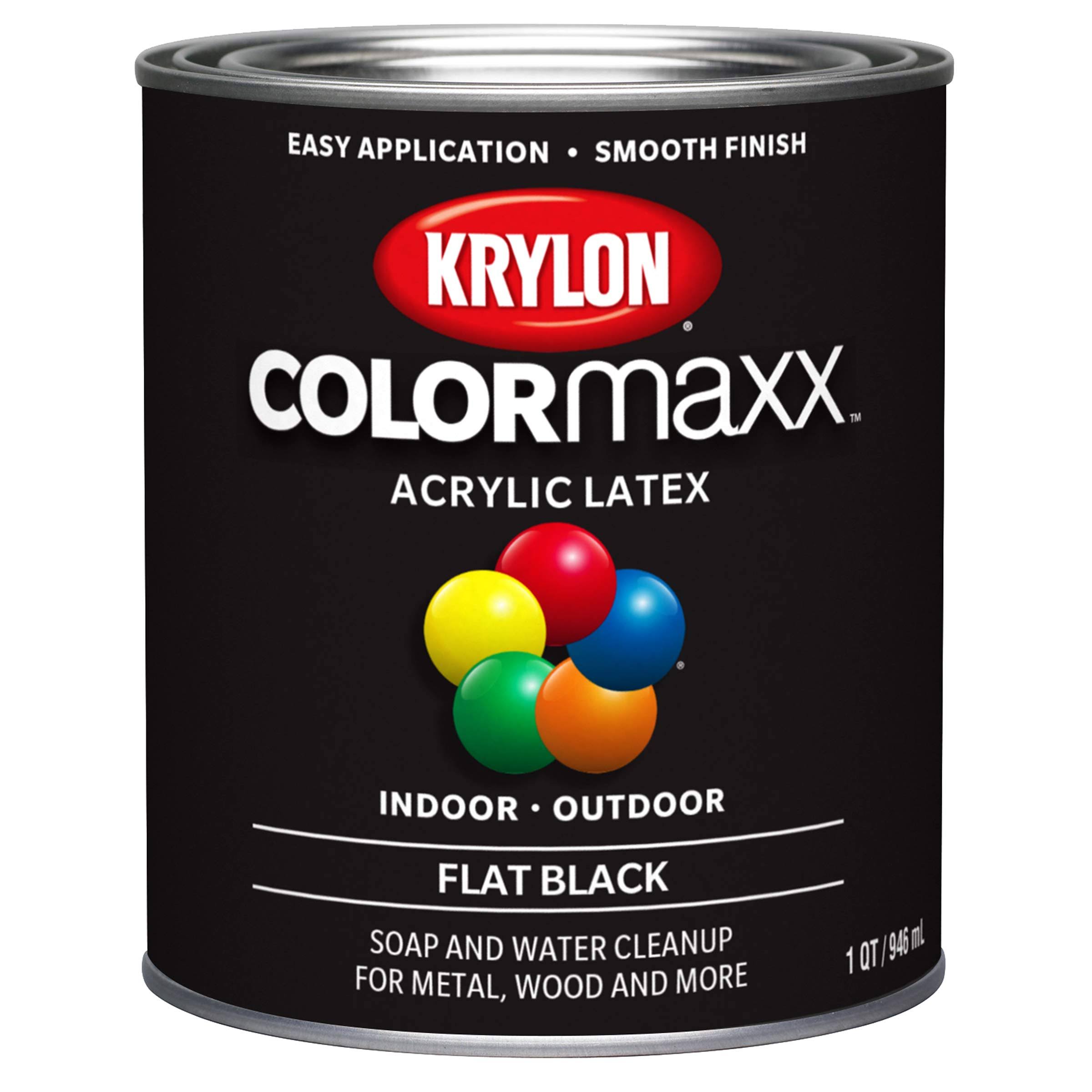 Krylon K05647007 Paint Flat Black 1Quart