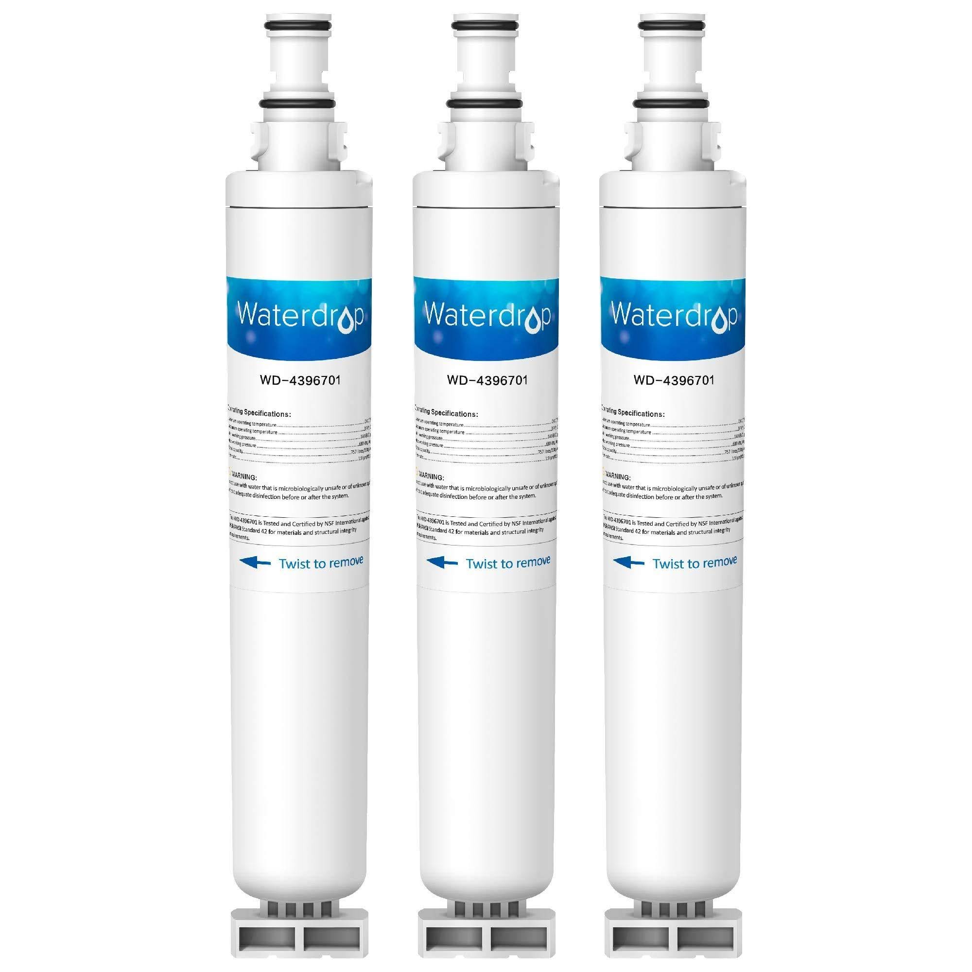 Waterdrop 4396701 Refrigerator Water Filter Replacement for Whirlpool 4396702, 4396701, EDR6D1, EveryDrop Filter 6, Kenmore 991