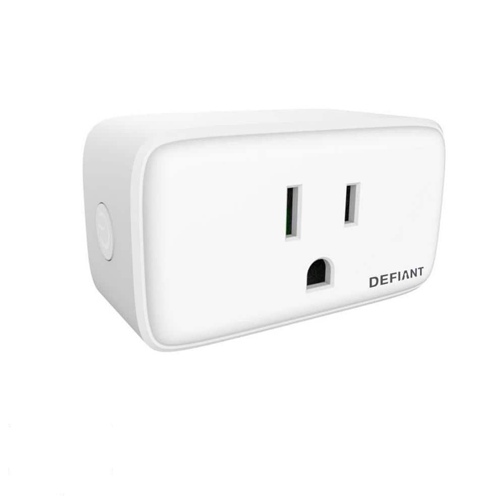 Defiant 15 Amp 120-Volt Indoor Smart Plug & Timer Wi-Fi Bluetooth Single Outlet Powered by Hubspace, White
